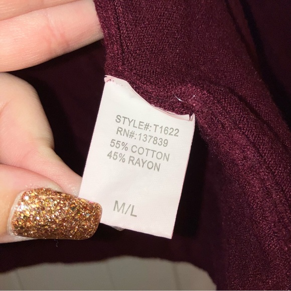 Altar’d State Burgundy Cardigan - Picture 2 of 4